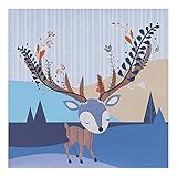 Lolli Living Woods Canvas Art ・?・ Deer ・?・ Screenprint Wall Art, Sturdy Wood Frame, Easy Installatio