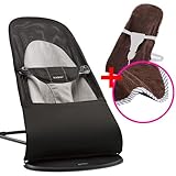【今治タオルブランケットセットBL】babybjorn(ベビービョルン) バウンサー バランス ソフト メッシュ ブラック （バウンサーカバー ブルーストライプ）