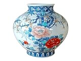 【有田焼】竹梅牡丹(大)かぶ花瓶(木箱入)