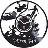 Peter Pan Vinyl Wall Clock Wendy Gift Disney Cartoon Handmade Best Gift for Kids Vinyl Record Clock 