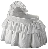 Baby Doll Bedding Neutral Paradise Bassinet Bedding Set for boy and girly, White by BabyDoll Bedding