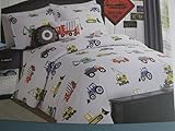 Boy Zone 4 Piece Reversible Comforter Set Construction Equipment Vehicles Twin [並行輸入品]