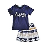 iceko夏スタイルLittle Girls 2 Piece乳児と幼児用スカート洋服セットサイズfor 12 m-5t カラー: ブルー