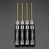 KISENG 4本 六角ドライバービット 1.5/2.0/2.5/3.0mm HSSチタンコーティング 修理ツールセット