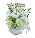 花由 プリザーブドフラワー お供え用アレンジメント 結華 (ゆいか） ホワイト フラワーアレンジメント アレンジメントフラワー ブリザードフラワー 仏花 お供え 仏壇 花