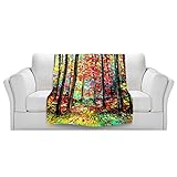 ブランケットウルトラソフトFuzzy 4サイズ！DIANOCHEデザインからby Aja Ann Through the TreesホームDecor Unique Designer芸術的スタイリッシュ