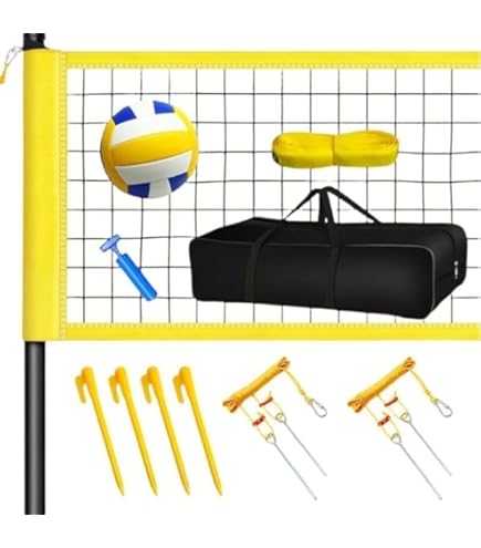 Patiassy ポータブルプロフェッショナルアウトドアバレーボールネットセット Amazon | 裏庭用ポータブルバレーボールネット:Patiassy ヘビー