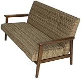 不二貿易 ファブリックソファ  ラバーズ 2人掛け ボーダー ブラウン 36001