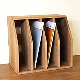 ファイルスタンドラック 木箱 収納 本棚 ルーター収納 約38x25.5/16.5x34.5cm