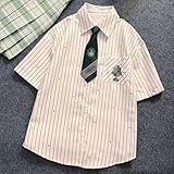 [AUKKIC] ハリーポッター コスプレ 制服 tシャツ 半袖 シャツ 衣装 ハリーポッター グッズ スリザリン レイブンクロー ハッフルパフ グリフィンドール コスチューム cosplay 誕生日 プレゼント グッズ 服 文化祭 ハロウイーン パーティー 変装 単品 仮装 メンズ レディース 男女共用 カジュアル ネクタイ付き (スリザリン, L)