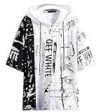 [FJLTDCP] tシャツ 半袖 パーカー メンズ 夏服 カジュアル プルオーバーフード付き 重ね着風 ぱーかー おしゃれ tシャツ 大きいサイズ hip hopストリート系 プルオーバー 人気 カットソー 春 秋 -white-2XL0