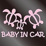 nc-smile ハワイアン　BABY IN CAR ステッカー ホヌ (サーモンピンク)