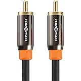 FosPower (3 m) RCAオス - RCAオス S/PDIF同軸デジタルオーディオ (COAXIAL) コアキシャルケーブル [24K金メッキコネクタ] ホームシアター、HDTV、サブウーファー、Hi-Fi システム等に適応 - (ブラック