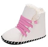 EOZY ベビーブーツ 裏起毛 男の子 女の子 ファーストシューズ ショートブーツ 可愛い 靴 冬 保温 防寒 PUレザー 柔らかい 12CM ホワイト