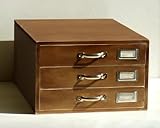 BREA　アンティーク調 書類ケース　3段 ダークブラウン