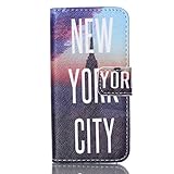 UNEXTATI iPhone 5C ケース 液晶保護 PUレザー 手帳型ケース カバー カード収納ケース 耐衝撃 マグネット開閉式 スタンド機能 Apple iPhone5cケース Case (ブル