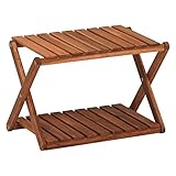 木製ラック ディスプレイラック 【2段 高さ31cm】 折りたたみ可 アカシア材使用 VGCC-7357