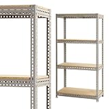 ボード棚 幅120×奥行60×高さ180cm 4段 グレー 300㎏/段