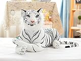 MILEE 虎/ホワイトタイガーぬいぐるみ WhiteTiger Plush 特大 リアル 可愛い動物 ぬいぐるみ/抱き枕/お祝い/ふわふわぬいぐるみ (130cm)