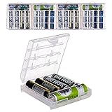 enjoygojp 電池収納ケース 収納便利 単3 単4 収納ボックス ホルダー 乾電池 収納 収納便利　ハードプラスチックケース　防水電池ホルダー　保管 持ち運びやすい 単3形電池なら4本まで単4電池なら5本まで収納可能（５個セット）