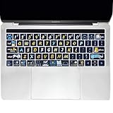 SANFORIN キーボードカバー MacBook Pro 13と15インチ タッチバー付き モデル：A2159 A1989 A1990 A1706 A1707 シリコンスキンプロテクター 大きなレターデザイン 猫