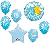 loonballoon Duck It 's A Boyベビーシャワーイエローブルー7 pcパーティーマイラー&ラテックスバルーンセットD