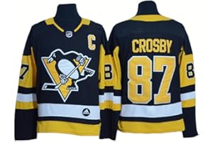 シドニー・クロスビー＃87ホッケーピッツバーグペンギンジャケットホッケーブラックステッチレターナンバーズNHLホッケージャージ,black,L