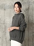 Angeliebe エンジェリーベ マタニティー 授乳口付き あったか ボア 使い ゆる パーカー 妊婦服 産前 産後 フード付き 長袖 トップス L チャコール 22343 22343270
