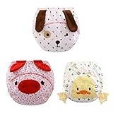 Genda 2Archer(JP) 男女兼用　可愛い　動物　ベビー　赤ちゃん　3層　綿100％　防水　トレーニングパンツ　3枚組 (80, 001)