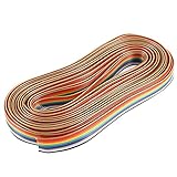 uxcell ジャンプワイヤ 16ピンリボンケーブル レインボーカラー プラスチック 銅 6.6M