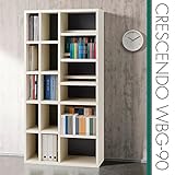 本棚 コミック本棚 前後2段 コミック収納 本棚 完成品 日本製 クレッシェンド ホワイト＋グレー CRE-90-WBG　フナモコ