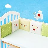 Felimoa ベビーベッド クッション けが防止 半周タイプ 30×30cm 6枚入り 出産お祝い (ゾウさん)