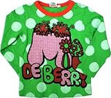 MIL DE BERRY 大きめドット長袖Tシャツ 90cm グリーン 20/-スラブ天竺 X21504-06