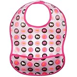 お食事エプロン ベビーエプロン 赤ちゃんの食べこぼしキャッチ ８柄 保育園 離乳食　乳幼児 立体ポケット (サバンナピンク)