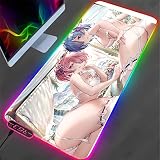 マウスパッド 再ゼロ Rgb アニメ ゲーミング マウスパッド Led ラップトップ ゲーマー キーボード デスク マット 特大 光る マウスパッド xxl 滑り止め ゴムマット 40x80x0.4cm