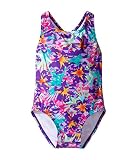 [スピード] Speedo Kids ガールズ Printed Racerback One-Piece Swimsuit w/ Snaps (Infant/Toddler) 水着 Speedo Pur