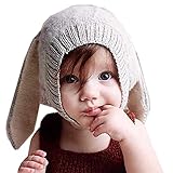 IWELY キッズ ベビー ニット 帽 可愛いうさぎ耳 ニット帽 赤ちゃん ベビー 帽子 防寒 子供