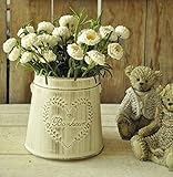 Vancore FrenchスタイルホワイトShabby ChicメタルバケットFlower Vase withハンドル ベージュ HD-VA01546