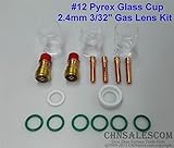 CHNsalescom 17個のTIG溶接スタッフィーガスレンズ＃12パイレックスカップキット WP-17/18/26 3/32" 2.4mm