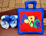 布絵本　英語ABC MY ABC BAG&おまけ付きラトル入りルームシューズ ギフトセット  英語 知育