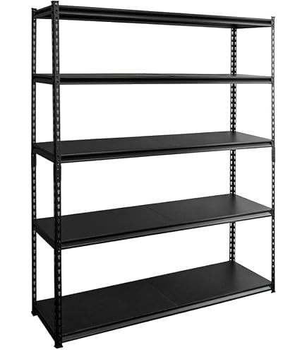 スチールラック　150cm メタルラック　収納棚　ブラック　スチール棚　5段 Amazon｜ラック スチールラック メタルラック 幅150cm 5段ブラック 幅