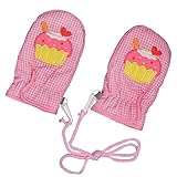 アスナロ（グローブ） ミトン 女の子 ベビー スノー手袋 スイーツ 裏フリース3-4才 ピンク-ピンク