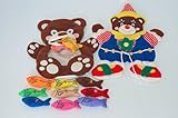 布絵本 ハンドパペット ベア/フイッシュ/クラウンベア 2個セット 知育