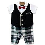 ベビー キッズ 子供服 ベビー服 フォーマル 男の子 カバーオール ロンパース 半袖 蝶ネクタイ ブラック 80cm 20571506BK80