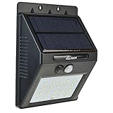 Volador ソーラー センサーライト 20LED素子 光センサーと人感センサー機能搭載 2200mAhリチウム電池内蔵 IP65防水 ブラック