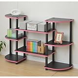 山善(YAMAZEN) システムラック(幅110×奥行30)棚8段 ブラック/エッジ：ピンク　SR-323(BK/EPI)