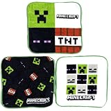 ミニタオル ３枚セット マイクラ ４分割 マインクラフト プチタオル MINECRAFT セット品