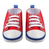 Domybest ベビーシューズ 春秋冬　綿　柔らかい　11-13cm　ベルト付き　3色　滑り止め底靴　赤ちゃん　子供　祝い お出かけ 日常生活 (11cm, レッド)