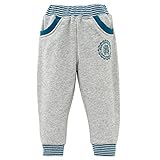 西松屋 [EFD] カレッジマークリブボーダーサルエルパンツ 【80cm・90cm・95cm】　95　グレー