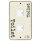 スイッチカバー スイッチプレート トイレ2 Toilet2 2つ穴